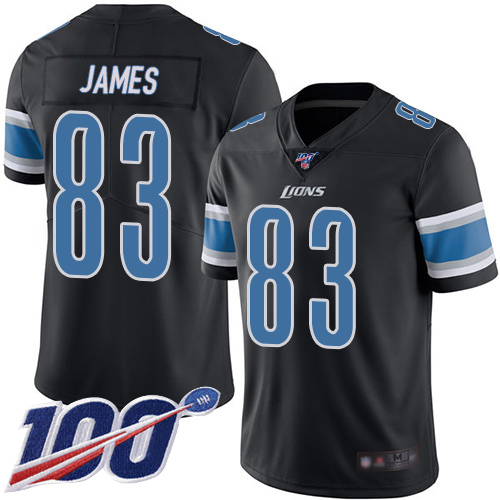 Detroit Lions Limited Black Men Jesse James Jersey NFL Football #83 100th Season Rush Vapor Untouchable->detroit lions->NFL Jersey